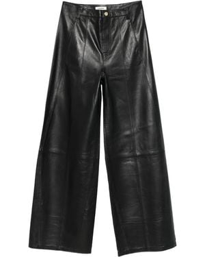 Sandro レザーパンツ - ブラック