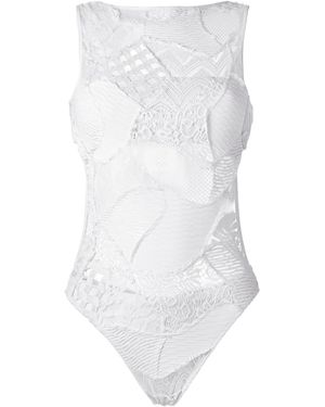 Amir Slama Crochet Swimsuit - Weiß