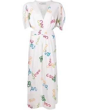 Isolda Lina Snake-Motif Dress - White