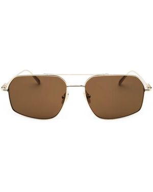Ferragamo Eyewear Rectangular-Frame Sunglasses - Metallic
