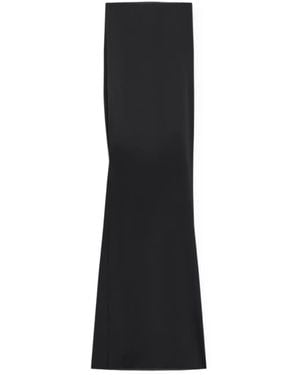 Courreges Maxi Satin Bustier Dress - Black