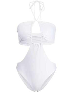 Rosetta Getty Bandeau-Style Rear-Tie Swimsuit - White