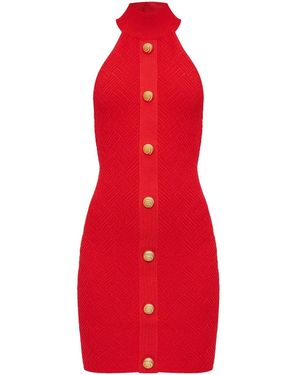 Balmain ボタンディテール ミニドレス - レッド