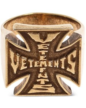 Vetements Anillo Con Diseño Cruzado - Metálico