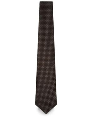 Canali Geometric-Pattern Tie - White