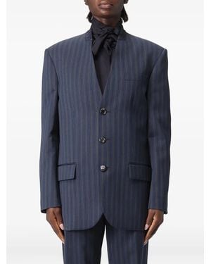 Moschino Pinstripe Wool Blazer - Blue