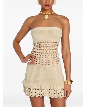 retroféte Vali Crochet-Knit Mini Dress - White