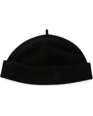 RANRA Logo-Embroidered Turn-Up Beanie Hat - Black