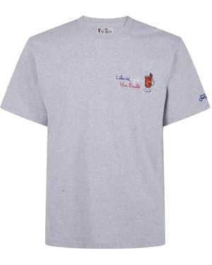 Mc2 Saint Barth Arnott Embroidered T-shirt - グレー