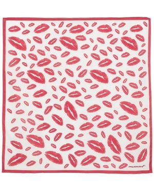 Isabel Marant Fular con labios estampados - Rojo