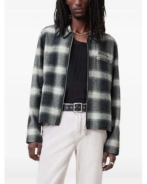 AllSaints Checked Zip-Up Jacket - Black