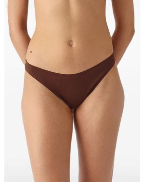 MC2 Saint Barth Reanna Logo-Plaque Bikini Bottoms - Brown