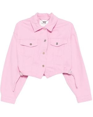 Blugirl Blumarine Chest-Pocket Cropped Jacket - Pink