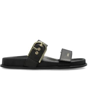 Furla Solea Sandal Leather Buckle - Black