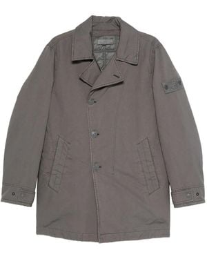 Stone Island Compass-Patch Buttoned Coat - Grey