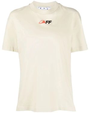 Off-White c/o Virgil Abloh Graphic-print Cotton T-shirt - Natural