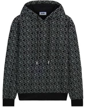 Gcds Felpa Con Coulisse E Monogramma - Nero