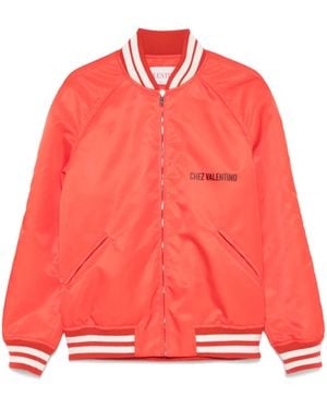 Valentino Garavani Veste Bomber À Imprimé Chez - Red
