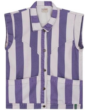 Favorite People Amore Striped Buttoned Vest - Purple