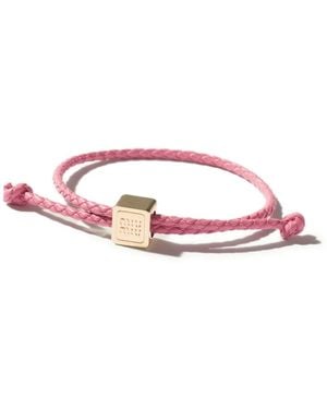 Miu Miu レザーブレスレット - ピンク