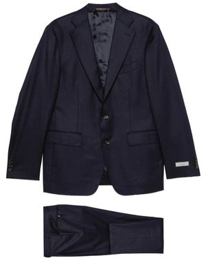 Canali Buttoned Pinstriped Suit - Blue