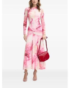 Bardot Floral-Print Midi Dress - Pink