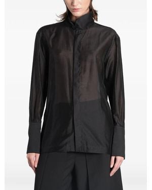 Thelatest Sheer High-Neck Shirt - Black