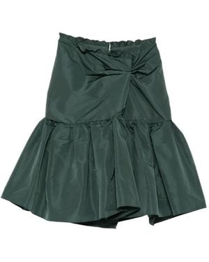 N°21 Ruffled-Trim Twisted Midi Skirt - Green