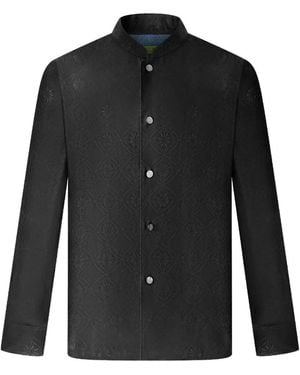 Shanghai Tang Camicia Tang Con Motivo Jacquard - Nero