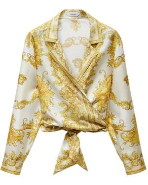 Versace Printed Silk-Twill Shirt - Metallic