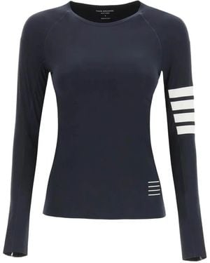 Thom Browne 4-bar Compression Long Sleeve Top - Blue
