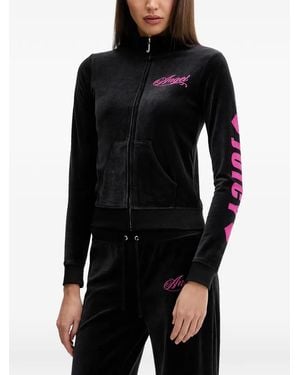 Juicy Couture Velvet Zip-Up Sweatshirt - Black