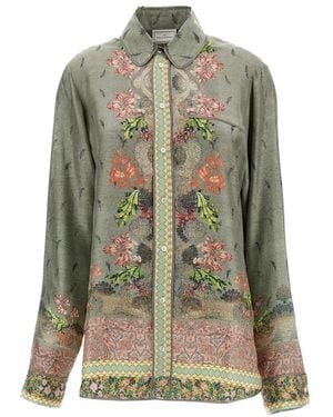 Pierre Louis Mascia Aloe Floral-Print Button-Up Shirt - Green