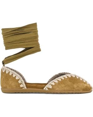 Mou Suede Ballet Flats - Metallic