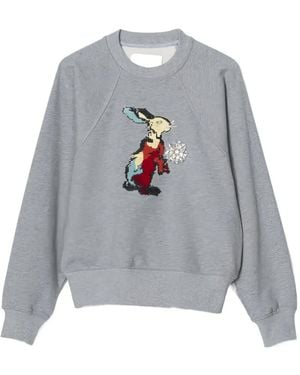 3.1 Phillip Lim Rabbit-Motif Graphic Sweatshirt - Gray