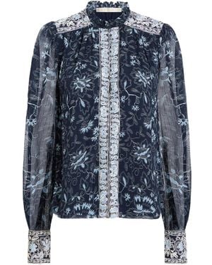 Marie Oliver Brielle Floral-Print Blouse - Blue