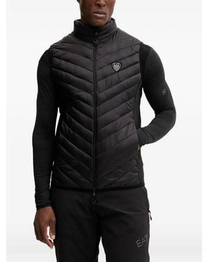 EA7 Quilted Gilet - Black