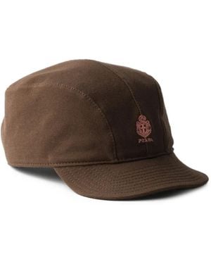 Prada Casquette De Baseball En Piqué Vieilli - Brown