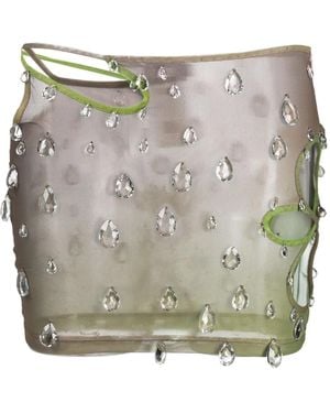 Gcds Sita Drops Crystal-Embellished Miniskirt - Grey