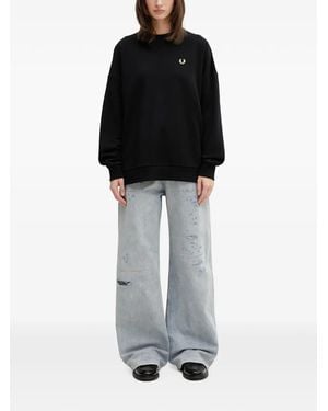 Fred Perry Logo-Embroidered Sweatshirt - Black