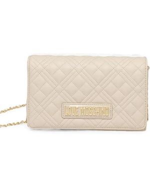 Love Moschino Logo-Lettering Quilted Crossbody Bag - Natural