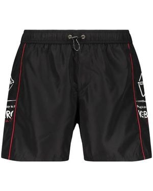 Iceberg Logo-Print Swim Shorts - Black