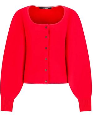 Jacquemus The Tempo Scoop-Neck Cardigan - Red