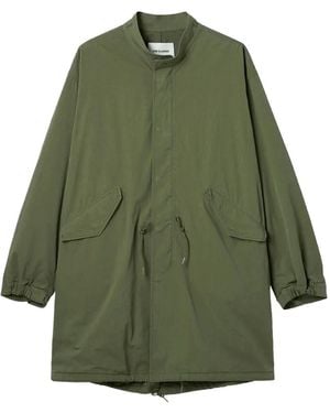 Low Classic Drawstring-Waist Coat - Green