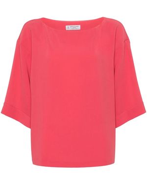 Alberto Biani Boat-Neck Cady Blouse - Pink