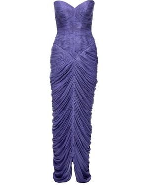 Ana Radu Strapless Draped Asymmetrical Dress - Purple