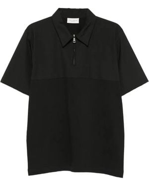 Yes London Zipped Polo Shirt - Black