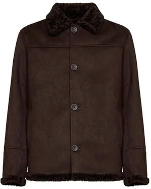 Herno Faux-Shearling Trim Jacket - Brown