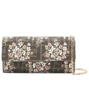 Fendi Roma Continental Clutch Bag - Grey