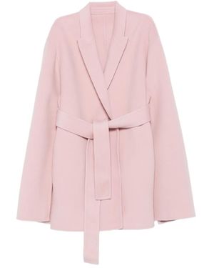 Alberta Ferretti Belted-wrap Long-sleeves Coat - ピンク